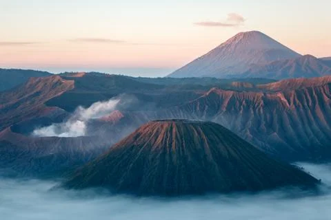 Bromo volcano on Java island, Indonesia Stock-Fotos