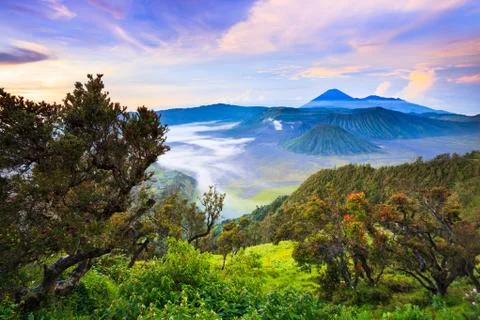 Bromo volcano at sunrise, East Java, Indonesia Fotos Stock