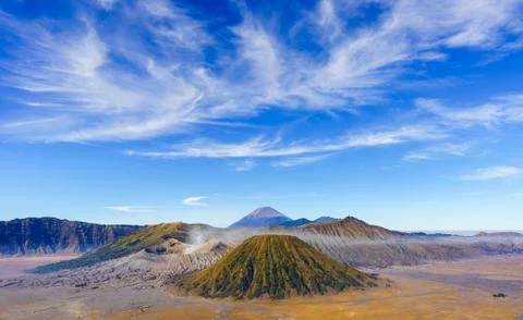 Bromo volcano at sunrise, East Java, Indonesia Stock Photos