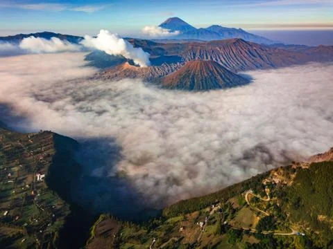 Bromo volcano at sunrise, East Java, Indonesia Stock Photos