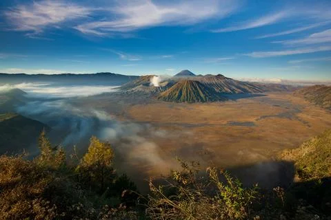 Bromo volcano at sunrise, East Java, Indonesia Stock Photos