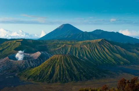Bromo volcano at sunrise, java, indonesia Stock Photos