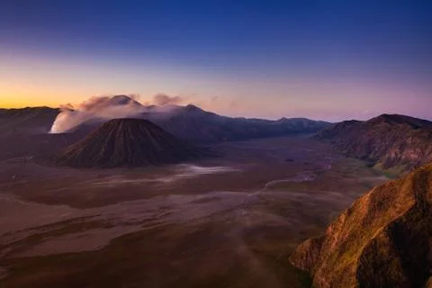 Bromo volcano at sunrise, Java, Indonesia Stock-Fotos