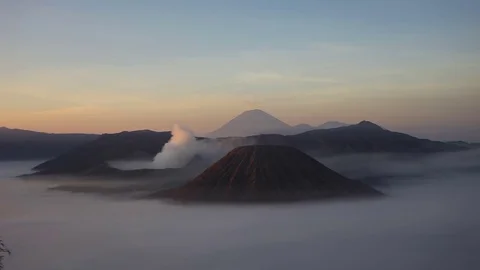 Bromo volcano timelapse, Indonesia Stock Footage 79024021