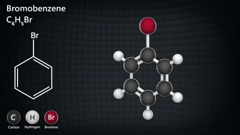 Bromobenzene. C6H5Br. Seamless loop. Stock Footage 154399334