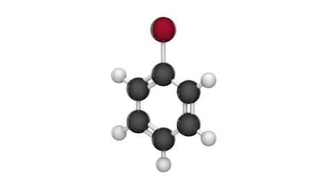 Bromobenzene. C6H5Br. Seamless loop. White background Stock Footage 154399346
