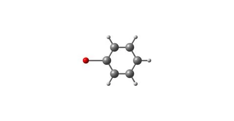 Bromobenzene molecular structure isolated on white Stock Illustration