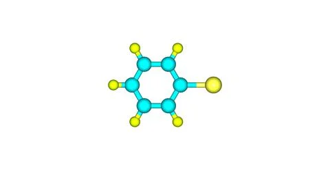 Bromobenzene molecular structure isolated on white Stock Illustration
