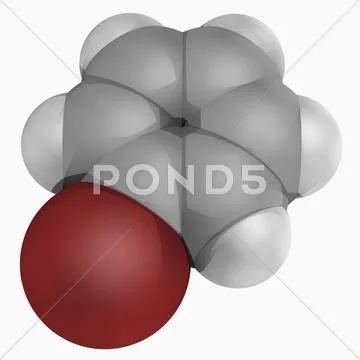 Bromobenzene molecule Stock Illustration