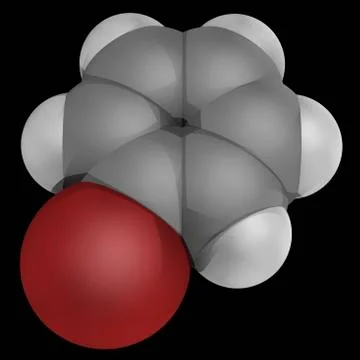 Bromobenzene molecule Stock Illustration