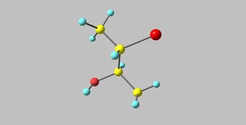 Bromobutanol molecular structure isolated on grey Stock Illustration