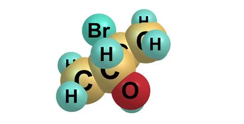 Bromobutanol molecular structure isolated on white Stock Illustration
