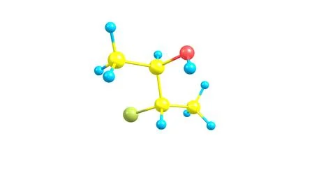 Bromobutanol molecular structure isolated on white Stock Illustration