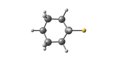 Bromocyclohexane molecular structure isolated on white Stock Illustration