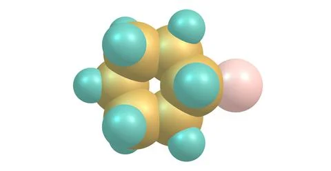 Bromocyclohexane molecular structure isolated on white Stock Illustration