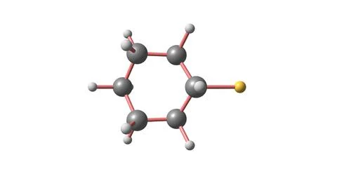 Bromocyclohexane molecular structure isolated on white Stock Illustration