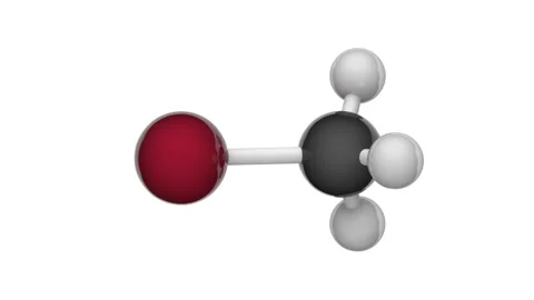 Bromomethane. CH3Br. Seamless loop. White background Video stock 154734699