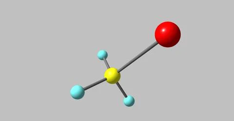 Bromomethane molecular structure isolated on grey Stock Illustration