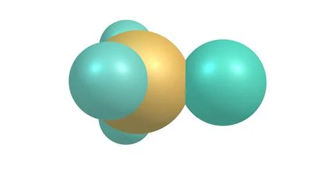 Bromomethane molecular structure isolated on white Stock Illustration