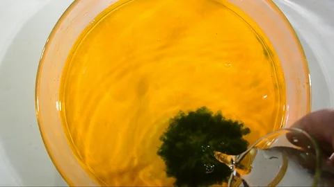 Bromothymol Blue changes color. Stock Footage 128749593