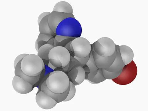 Brompheniramine drug molecule Stock Illustration
