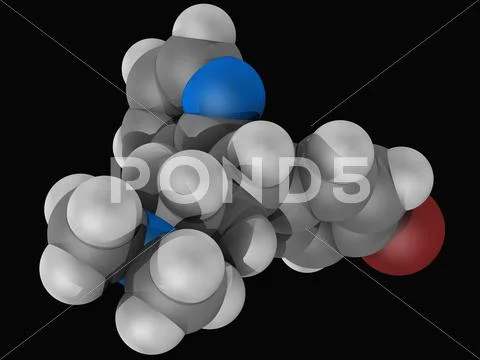 Brompheniramine drug molecule Stock Illustration