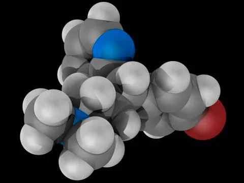 Brompheniramine drug molecule Stock Illustration