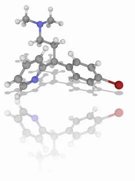 Brompheniramine drug molecule Stock Illustration