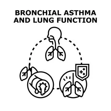 Bronchial asthma and lung function concept vector illustration Stock Illustration