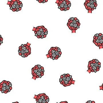 Bronchiectasis lungs disease vector seamless pattern Stock Illustration