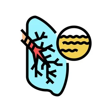 Bronchitis disease color icon vector illustration Stock Illustration