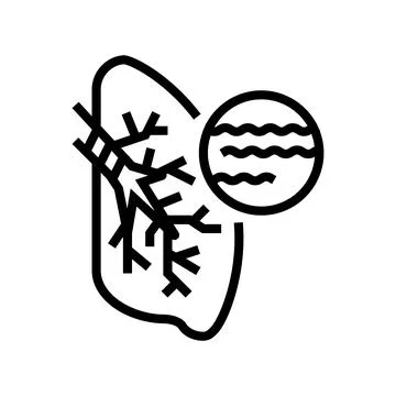 Bronchitis disease line icon vector illustration 스톡 일러스트