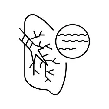 Bronchitis disease line icon vector illustration Stock Illustration