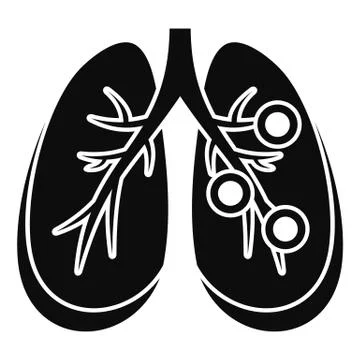 Bronchitis lungs icon, simple style Stock Illustration