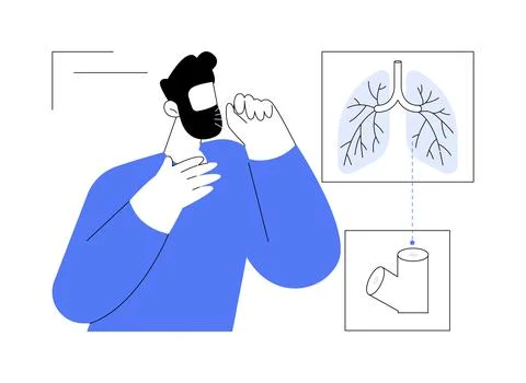 Bronchitis symptoms abstract concept vector illustration. Stock Illustration