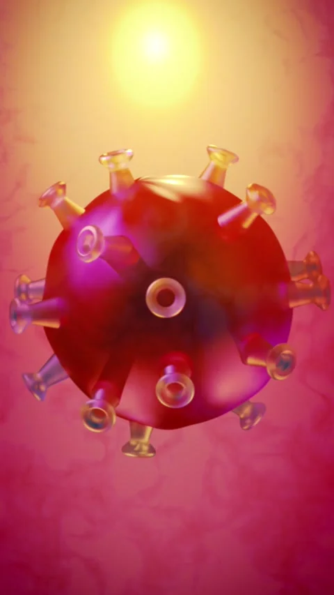 Bronchitis Virus Pathogen Animation in Human Body - Vertical Stock Footage 336446960