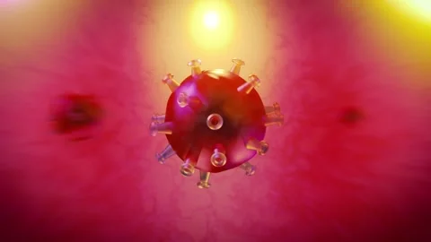Bronchitis Virus Pathogen Animation in Human Body Video stock 336446970