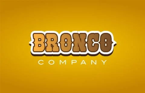 Bronco western style word text logo design icon company Stock Illustration