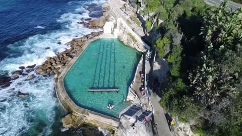 Bronte Beach Ocean Pool Sydney Stock Footage 112363966