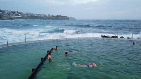 Bronte pool swimming Stock Footage 102637751