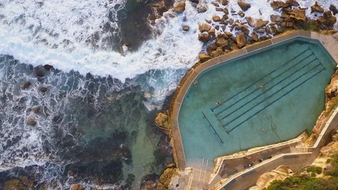 Bronte rock pool Stock Footage 76892335