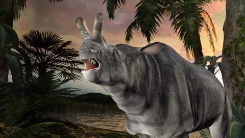 Brontotherium Stock Illustration