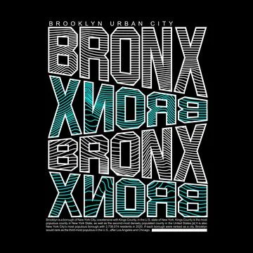 BRONX TEXT BROOKLYN design typography, vector design text illustration, sign, Stock Illustration