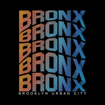 BRONX TEXT BROOKLYN design typography, vector design text illustration, sign, Stock Illustration