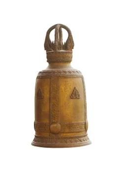 Bronz bell isolated on white background Foto stock