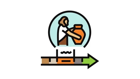 Bronze age human evolution color icon animation Stock Footage 326097306