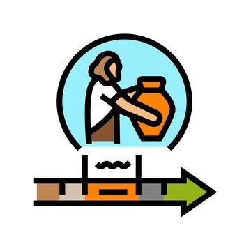 Bronze age human evolution color icon vector illustration 스톡 일러스트