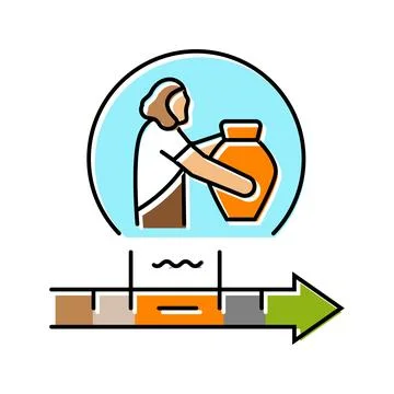 Bronze age human evolution color icon vector illustration Stock Illustration