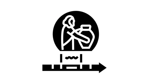 Bronze age human evolution glyph icon animation Stock Footage 326155547