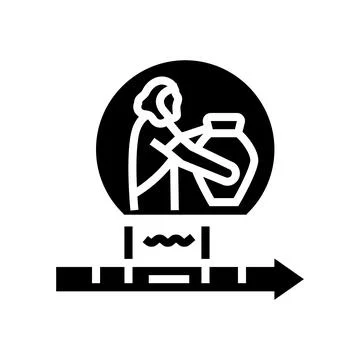 Bronze age human evolution glyph icon vector illustration 스톡 일러스트